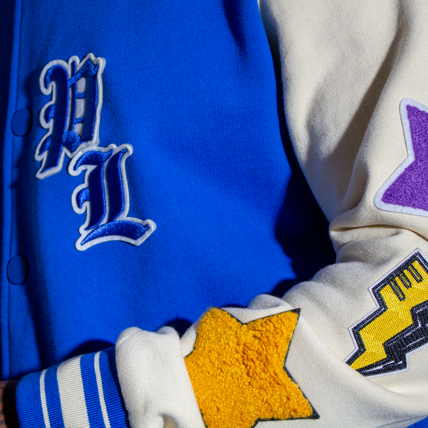 Varsity Sweater Jacket - Cobalt Blue Posh Life Shop