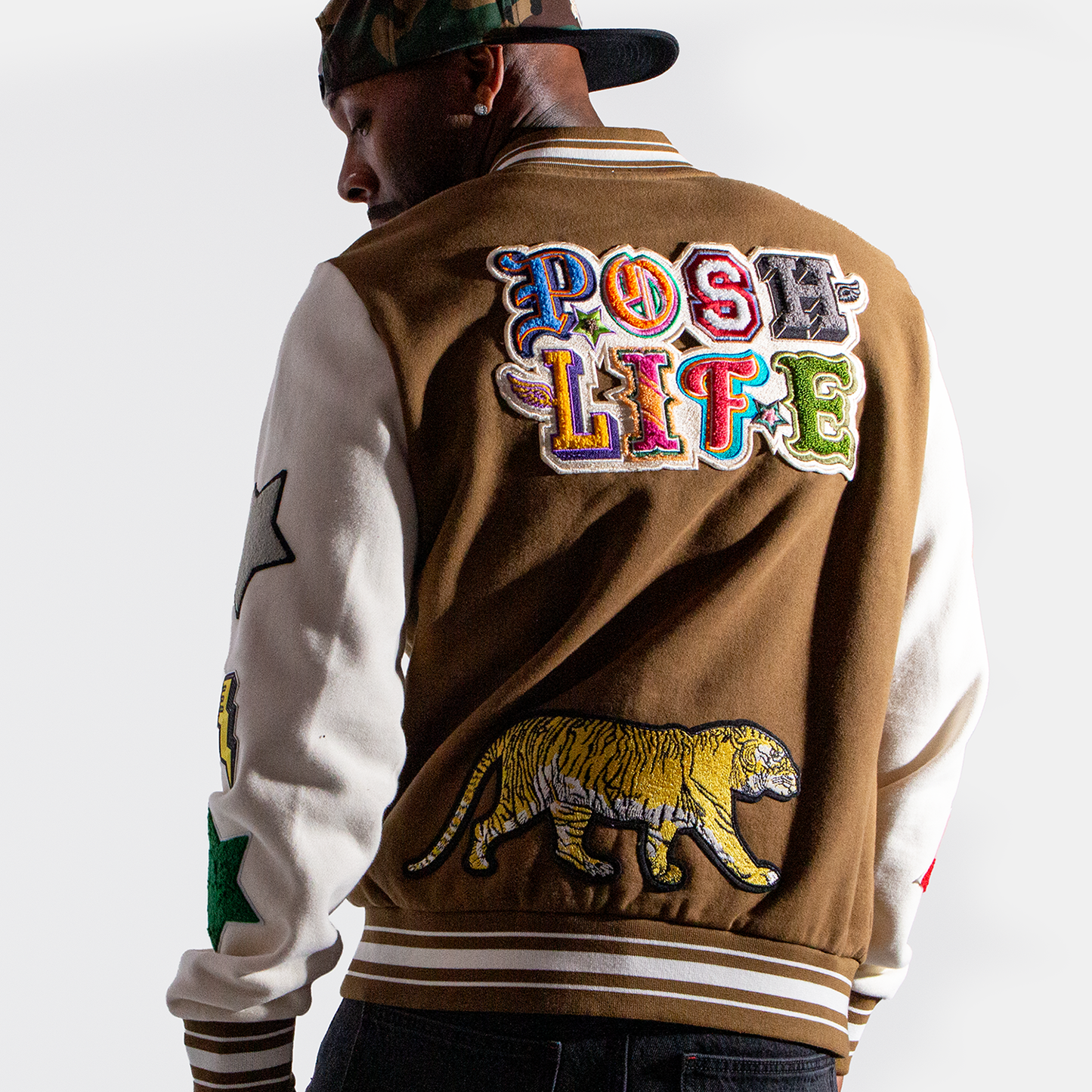 Varsity Sweater Jacket - Chestnut Posh Life Shop