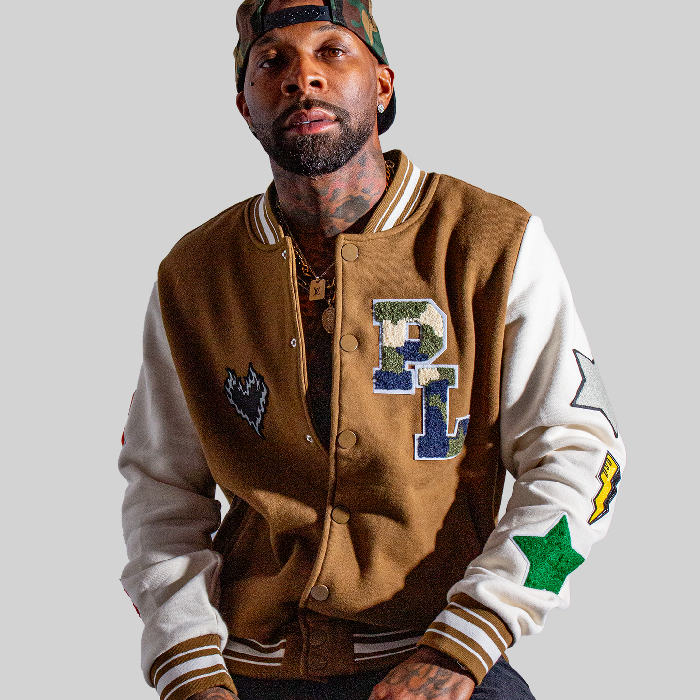 Varsity Sweater Jacket - Chestnut Posh Life Shop