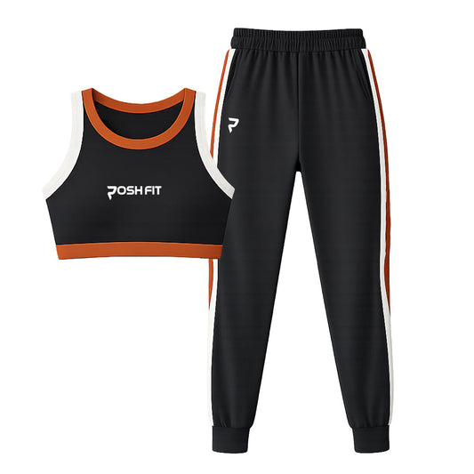 Womens Set - Tan & White Stripe Posh Life Shop